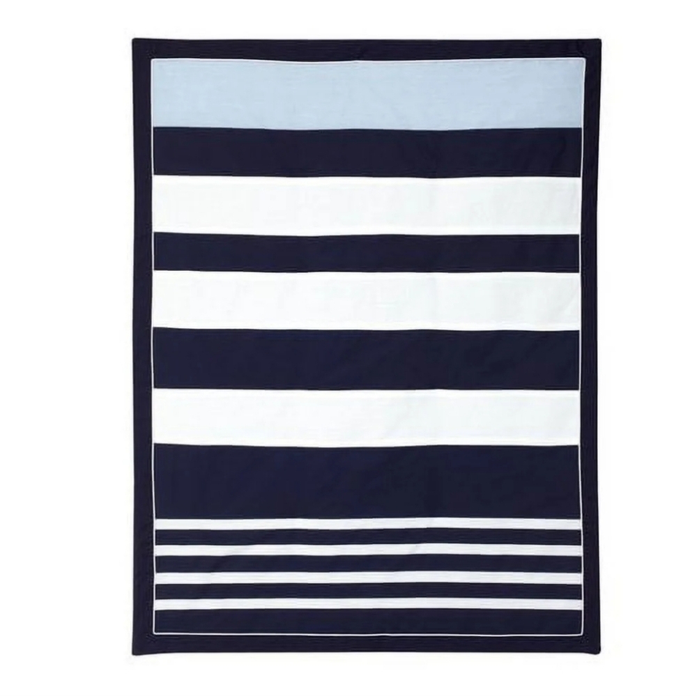 NEW Sadie & Scout Navy Blue and White Reversible Comforter - Quilt, 33" x 43"